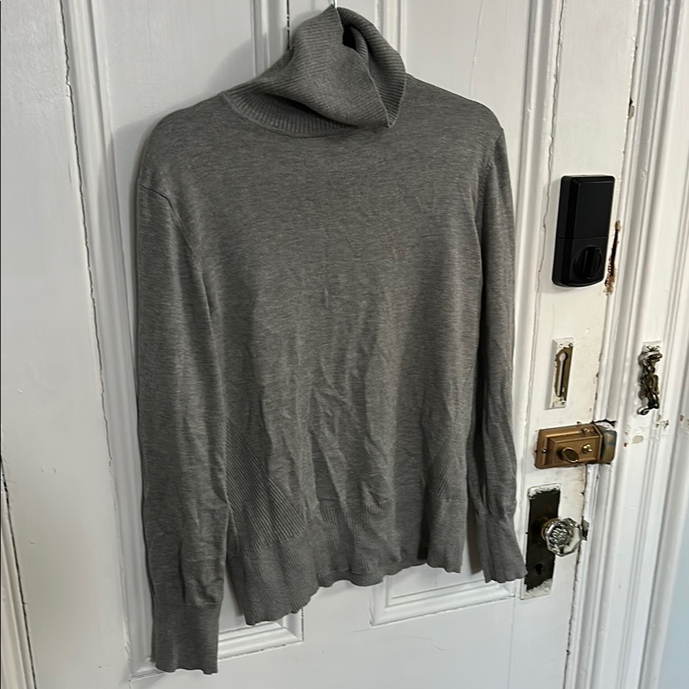 Elegant Gray Cowl Neck Sweater